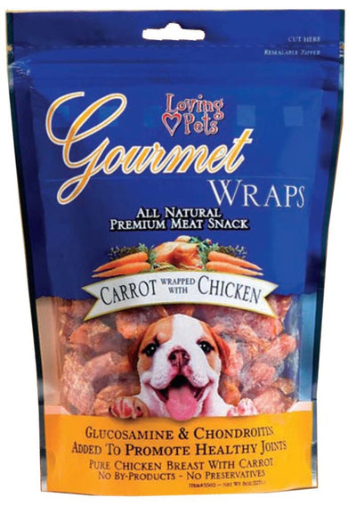 Loving Pets Gourmet Wraps Dog Treat Carrot Chicken, 6 oz