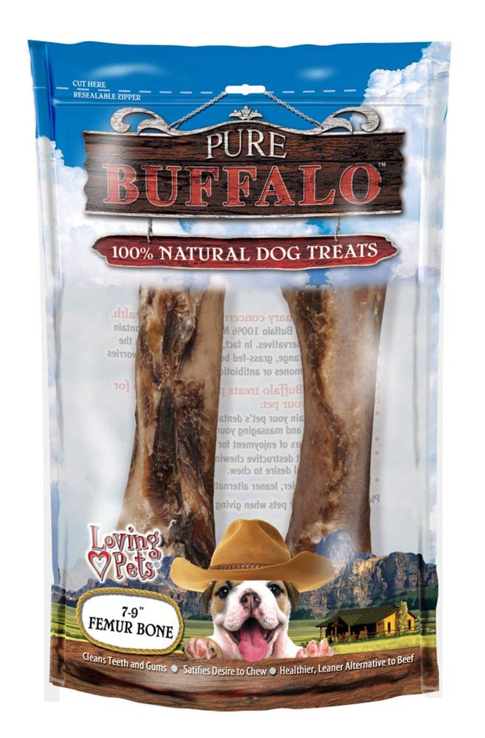 Loving Pets Pure Buffalo Femur Bones Dog Treat 2 ct, 79 in