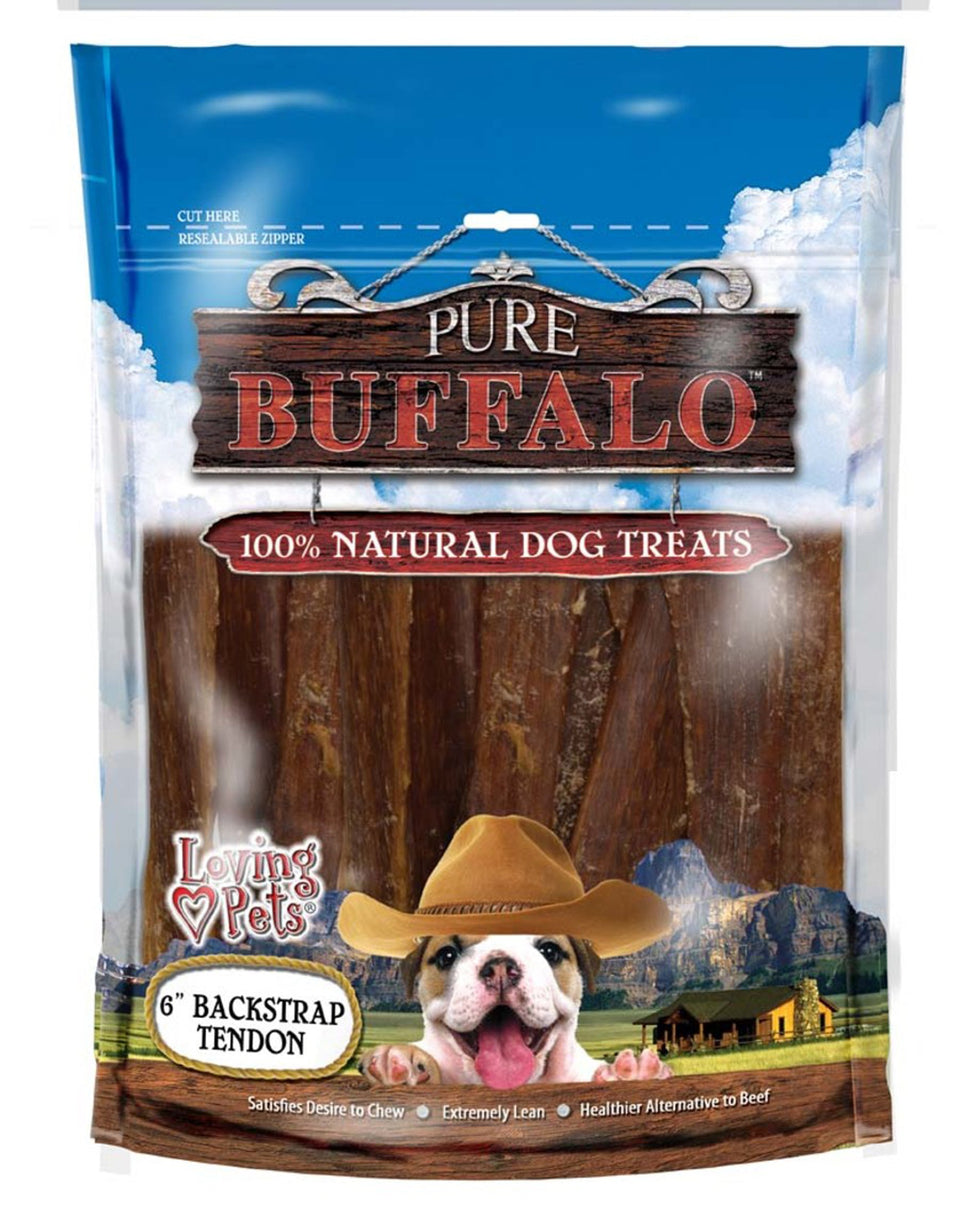 Loving Pets Pure Buffalo Backstrap Tendon Dog Treat, 46 in, 20-Count