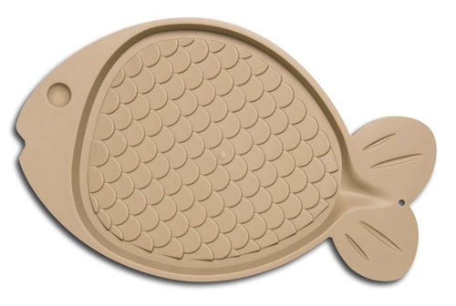 Loving Pets SpillProof Fish Shaped Cat Mat Tan, 1ea - Pets Perfect