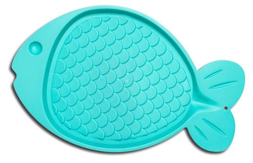 Loving Pets SpillProof Fish Shaped Cat Mat Aqua Green, 1ea - Pets Perfect