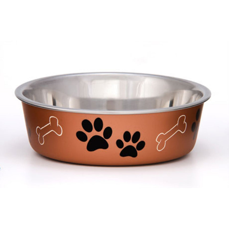 Loving Pets Metallic Dog Bowl Copper, Medium