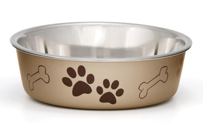 Loving Pets Metallic Dog Bowl Champagne, Small