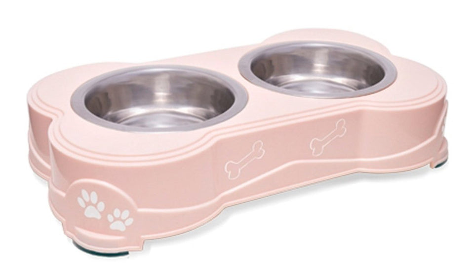 Loving Pets Double Diner Dog Bowl Paparazzi Pink Medium