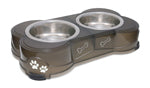 Loving Pets Double Diner Dog Bowl Espresso 1ea/MD - Pets Perfect