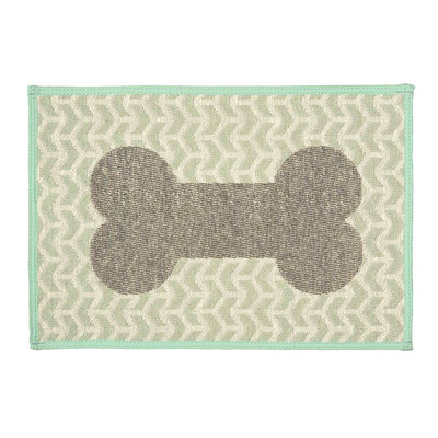 Loving Pets Bella Fashion Mats Geometric Bone Aqua 1ea