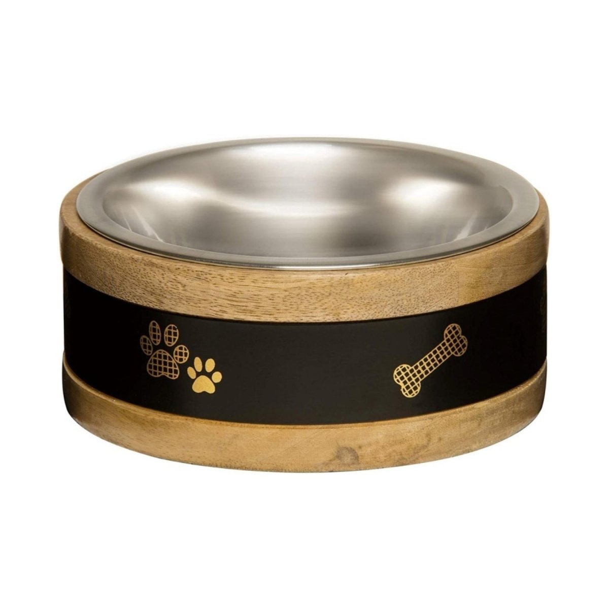 Loving Pets Black Label Wooden Ring Dog Bowl Holder 1ea/1 qt - Pets Perfect