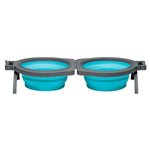 Loving Pets Bella Roma Travel Double Diner Dog Bowl Blue Small - Pets Perfect