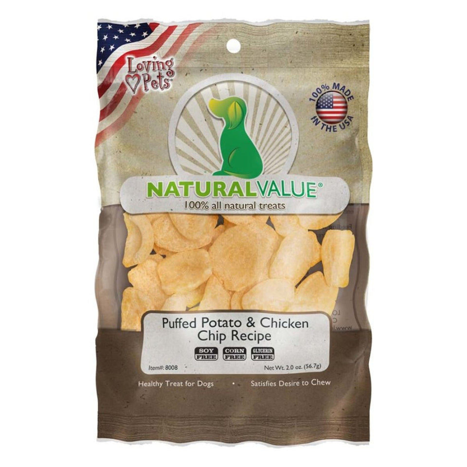 Loving Pets Natural Value Puffed Chips Dog Treats Potato & Chicken 2