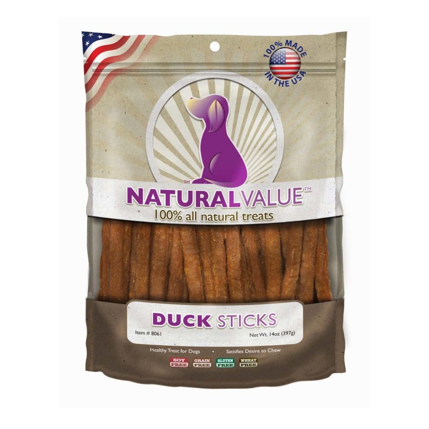 Loving Pets Natural Value Sticks Dog Treats Duck, 14 oz
