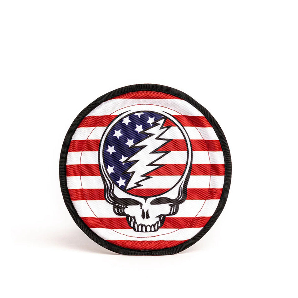 FabDog Grateful Dead Steal Your Face Flag Frisbee Dog Toy