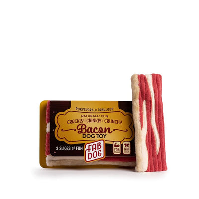 FabDog Packaged Bacon 3 ct Dog Toy
