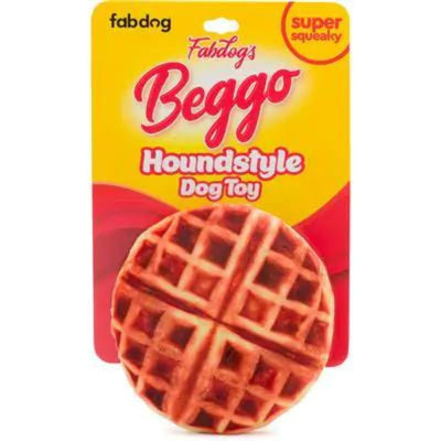 FabDog Beggo Waffle Dog Toy - Stuffing-Free Squeaky Plush