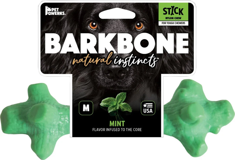 Pet Qwerks Dinosaur Barkbone Breath Stick Mint Medium