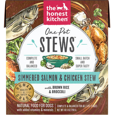 Honest Kitchen Dog One Pot Simmered Salmon And Chicken With Brown Rice And Broccoli 10.5 oz. 6 ct