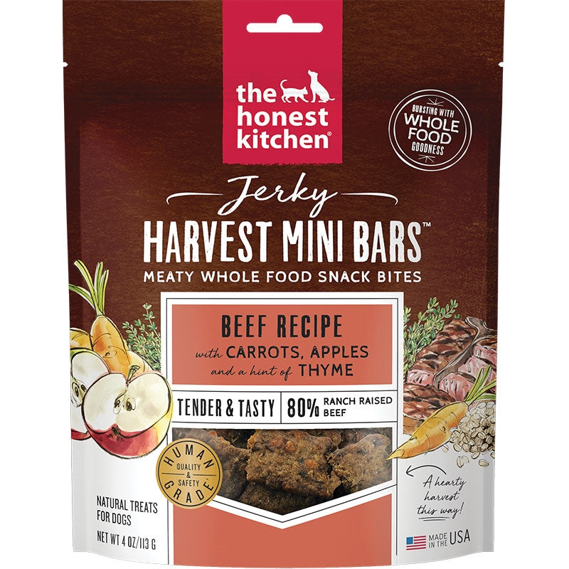 Honest Kitchen Dog Beef Jerky Harvest Bars Mini 4 oz