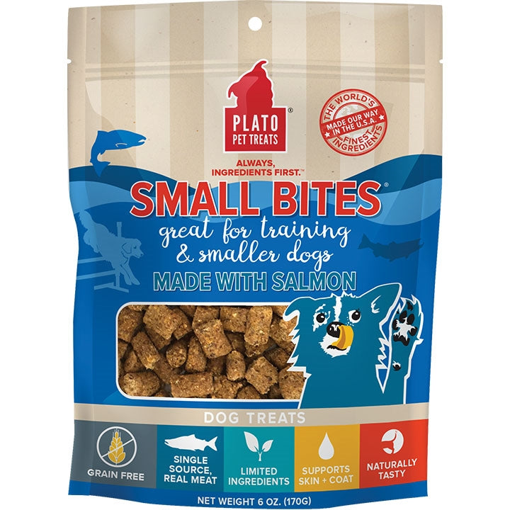 Plato Dog Strips Small Bites Grain-Free Salmon 6 oz