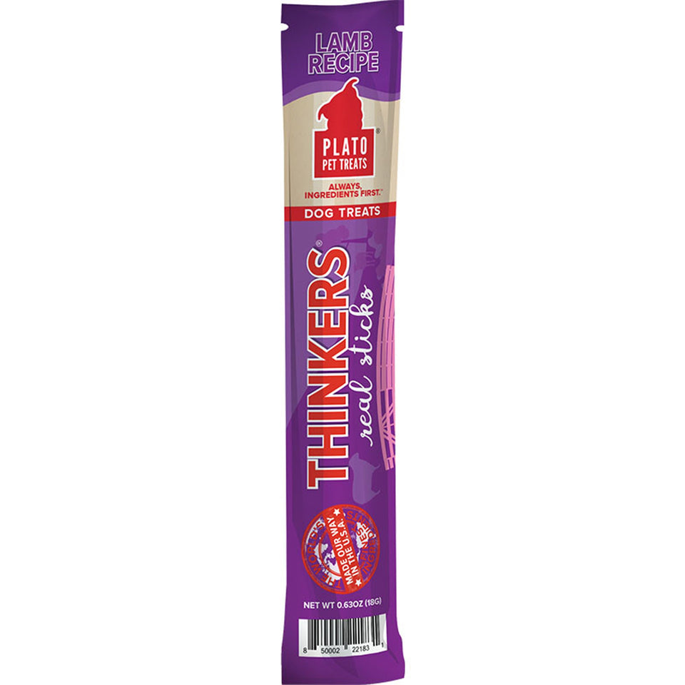 Plato Thinkers Single Lamb Dog Treats, 12-Count