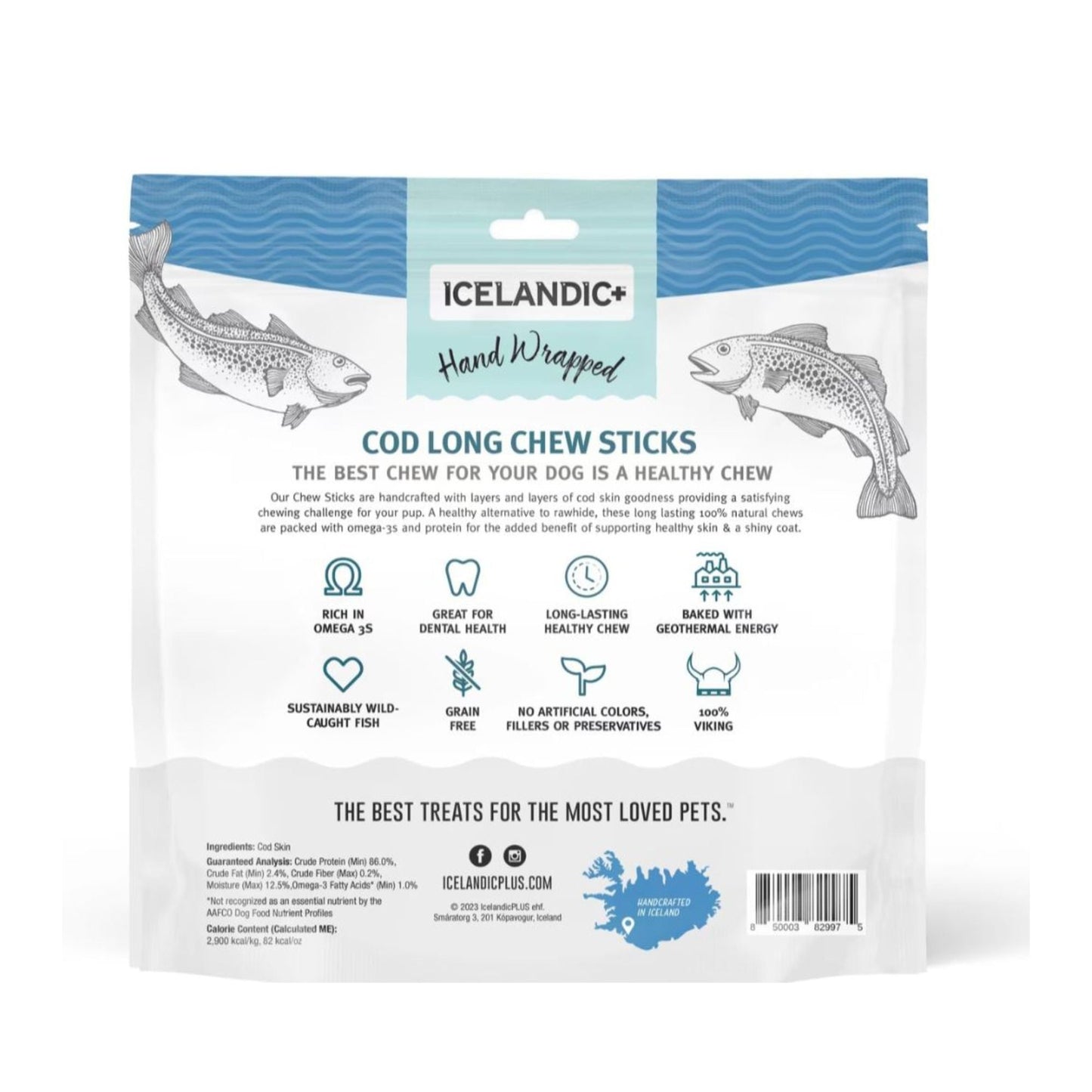 Icelandic Dog Cod Skin Dog Chew 10 in - 12 ct, view 2