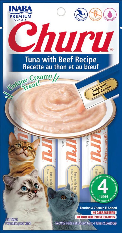 Inaba Cat Churu Puree Tuna Beef 2oz. (6 Count) - Pets Perfect
