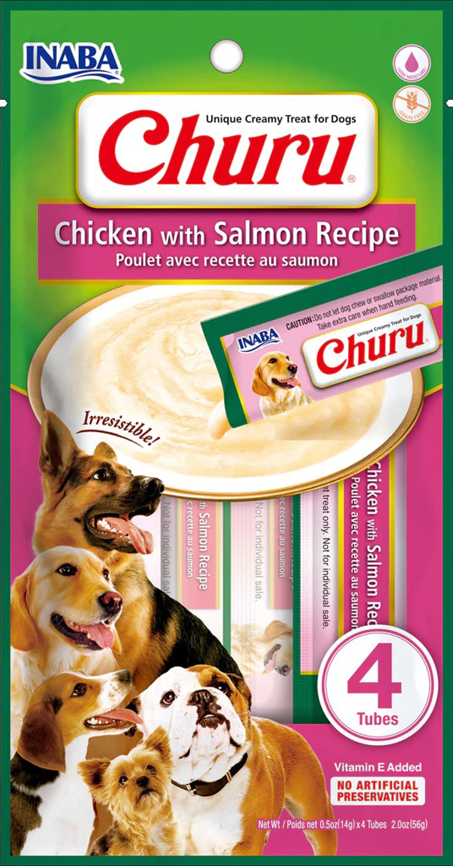 Inaba Dog Churu Tubes Chicken Salmon 2oz. (6 Count)
