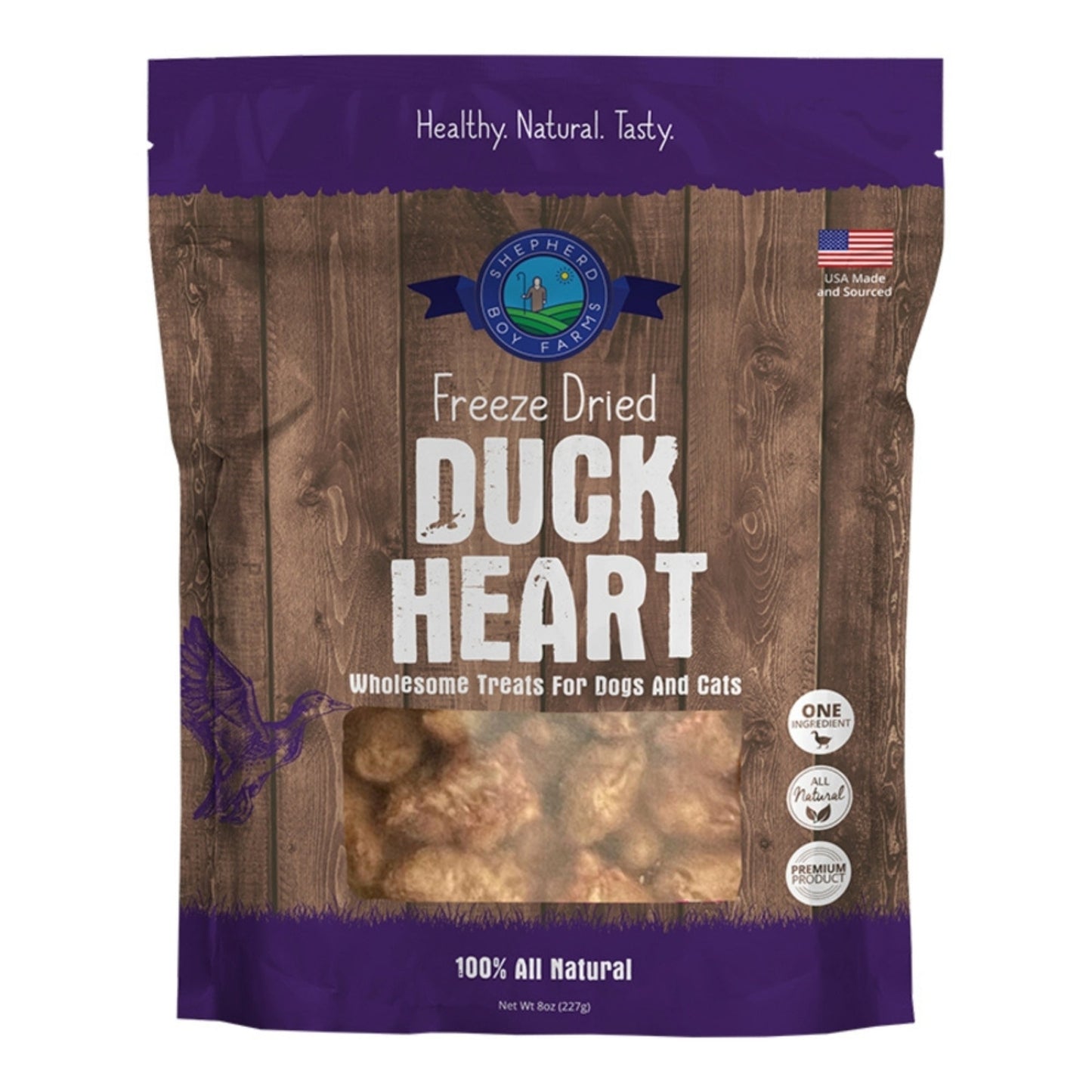 Shepherd Boy Farms Dog & Cat Freeze-Dried Duck Heart, 8 oz