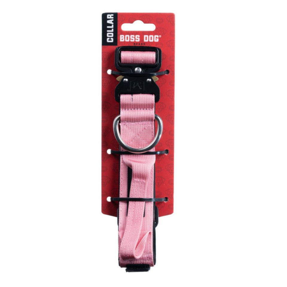 Boss Dog Tactical Adjustable Dog Collar Pink, 1ea/Medium, 15-18 in Default Title