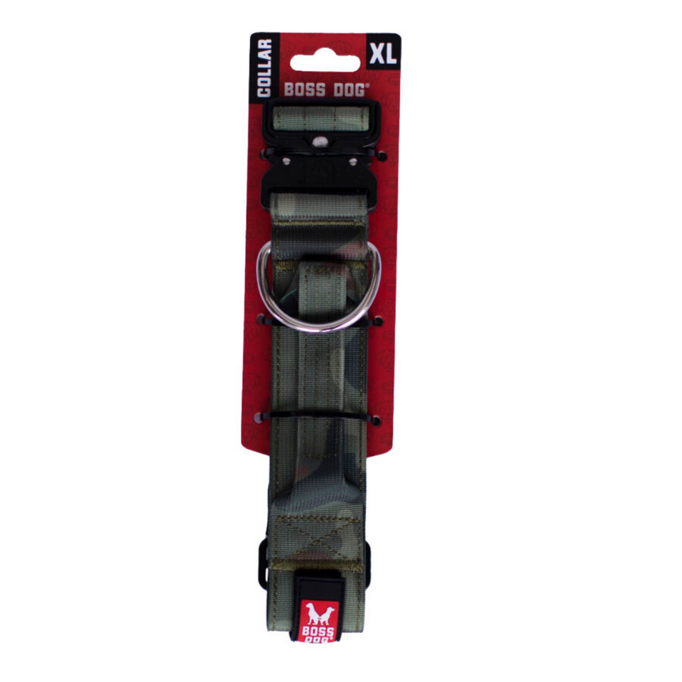 Boss Dog Tactical Adjustable Dog Collar Green Camo, 1ea/XLarge, 20-28 in Default Title