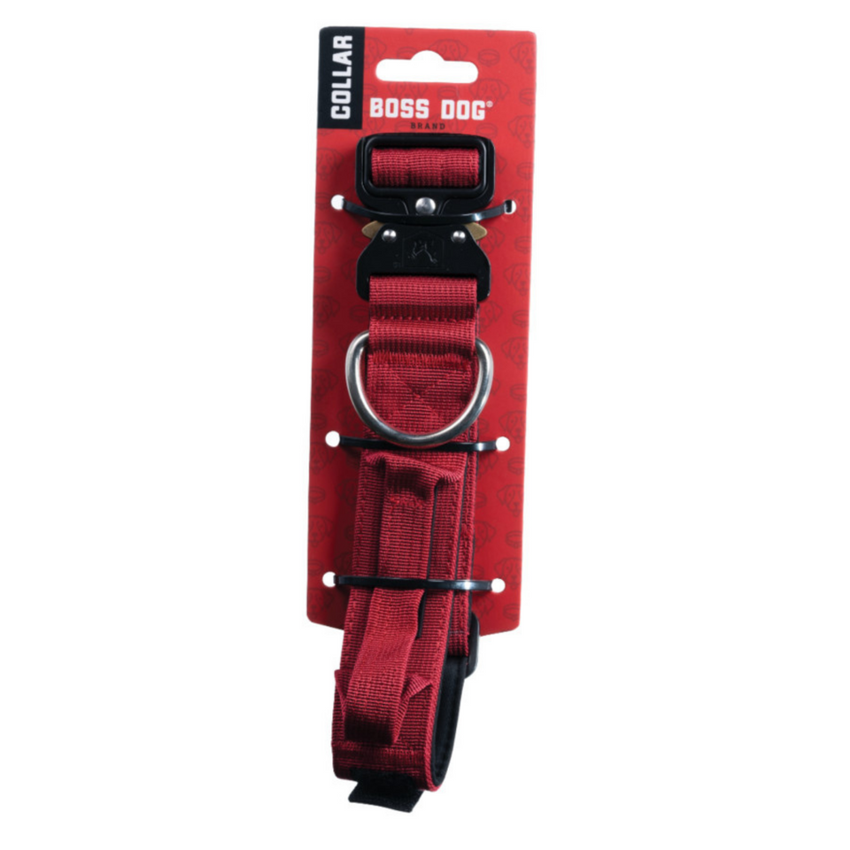 Boss Dog Tactical Adjustable Dog Collar Red, 1ea/Large, 17-22 in Default Title