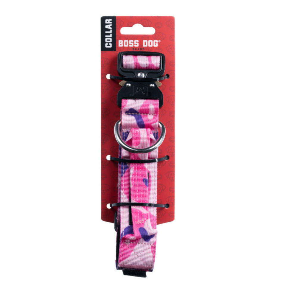 Boss Dog Tactical Adjustable Dog Collar Pink Camo, 1ea/Large, 17-22 in Default Title