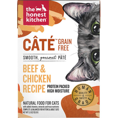 Honest Kitchen Cat Cate Beef Chicken, 5.5 oz each, Case of 12