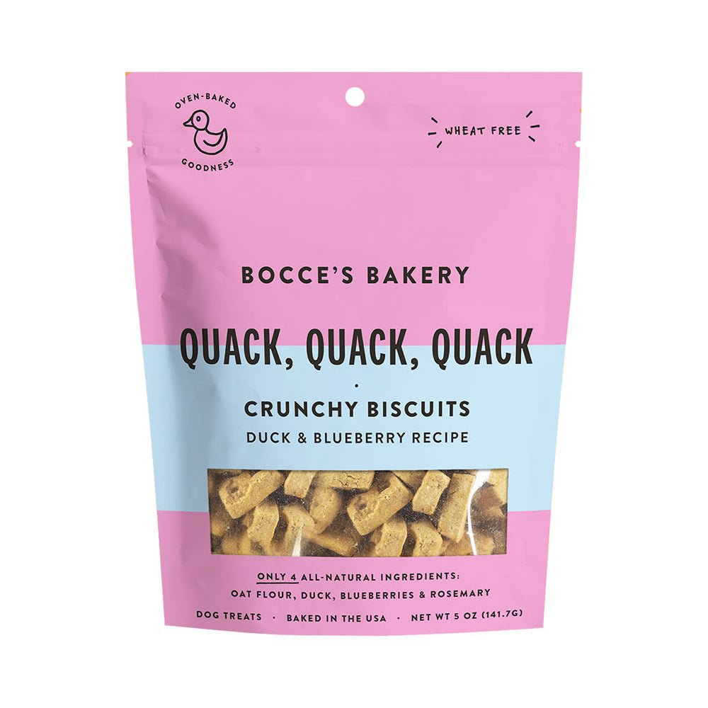 Bocce's Bakery Everyday Quack Quack Quack Crunchy Dog Biscuits 5oz - Pets Perfect