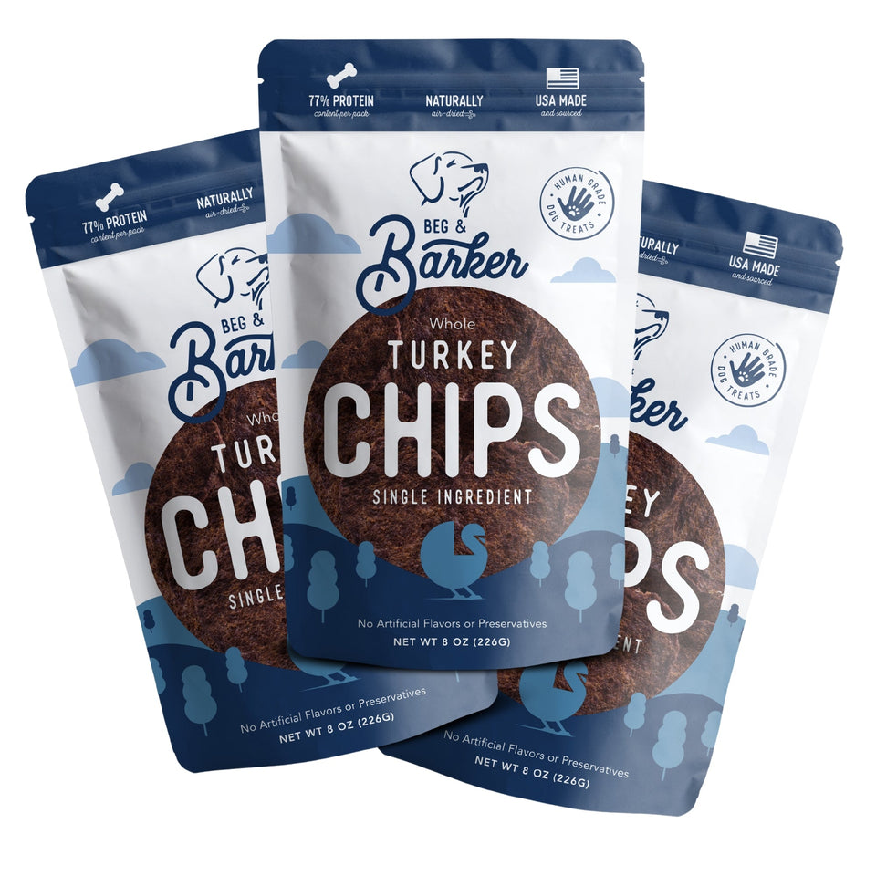 Beg & Barker Whole Turkey Chips Dog Treats 8 oz