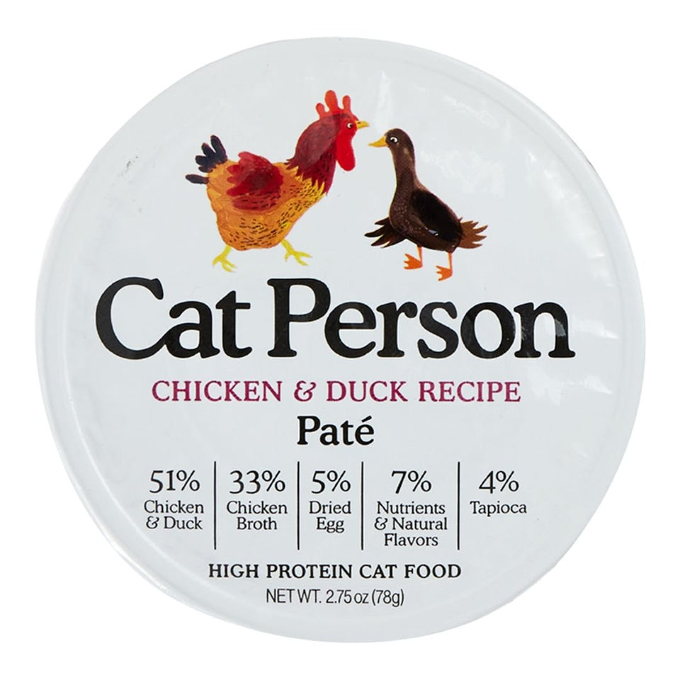 Cat Person Chicken & Duck Grain-Free Pate Wet Cat Food, 2.75 oz, 24 ct