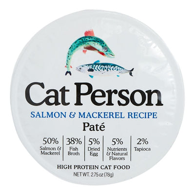 Cat Person Cat Pate Wet Cat Food - Salmon & Mackerel, 2.75 oz, 24 ct