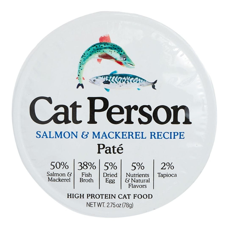 Cat Person Cat Pate Wet Cat Food - Salmon & Mackerel, 2.75 oz, 24 ct
