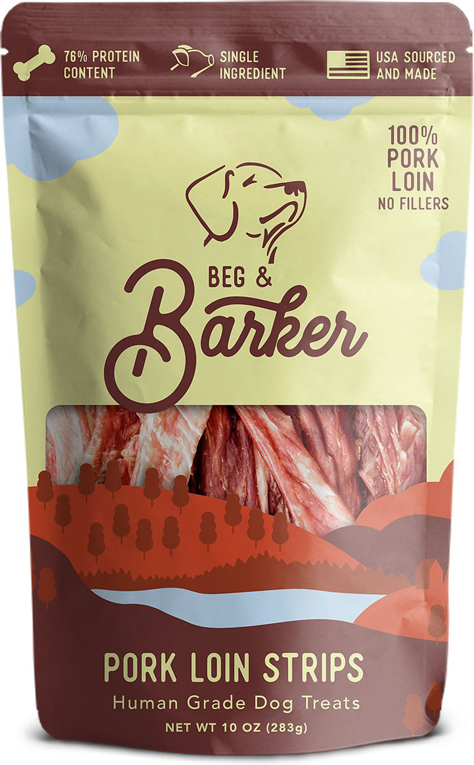 Beg & Barker Pork Loin Strip Dog Treats, 10 oz
