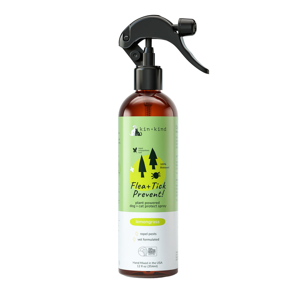 Kin+Kind Flea & Tick Lemongrass Protect Spray 12 oz