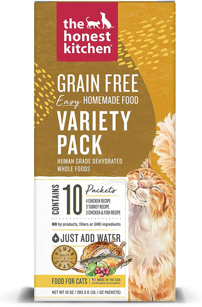 The Honest Kitchen Grain-Free Dehydrated Cat Food - Variety Pack, 1 oz Pouches