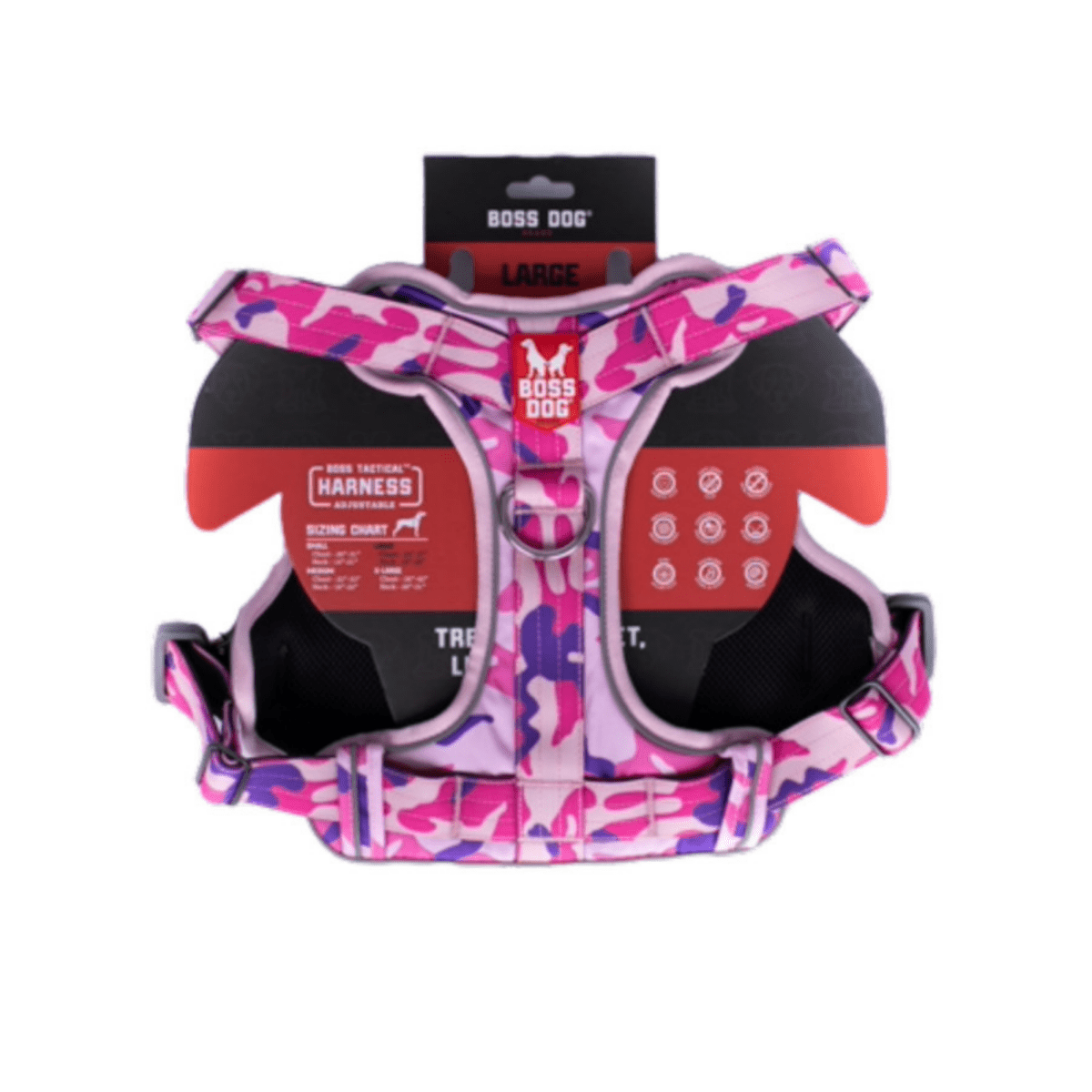 Boss Dog Tactical Dog Harness Pink Camo, 1ea/LG - Pets Perfect