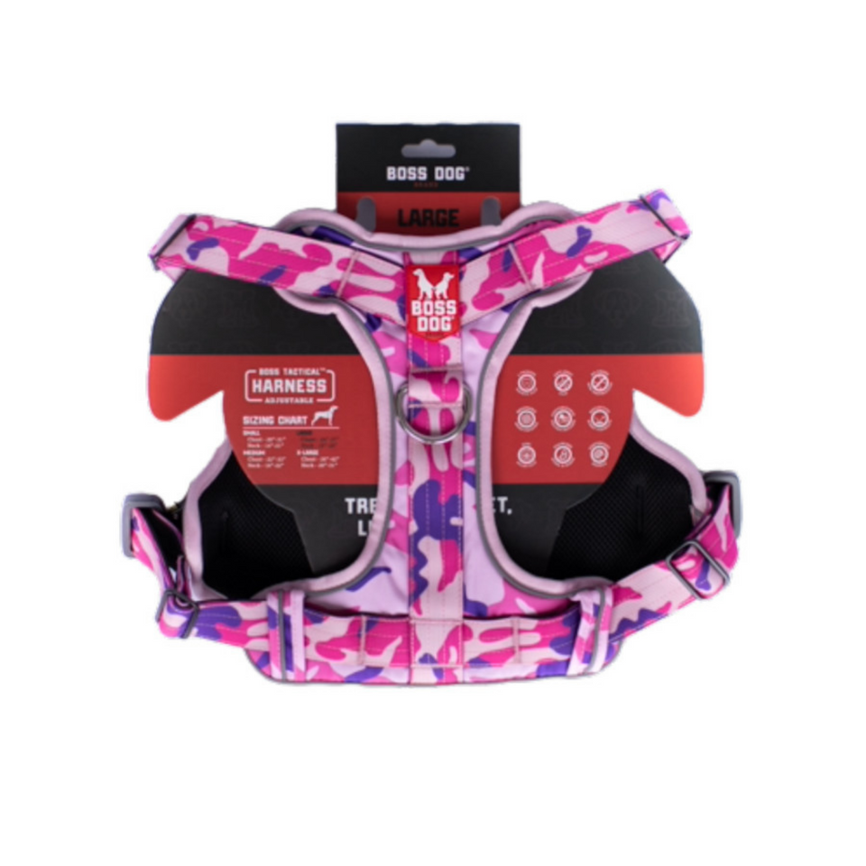 Boss Dog Tactical Dog Harness Pink Camo, 1ea/Large Default Title