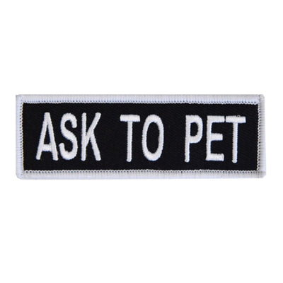 Boss Dog Tactical Harness Patch Ask to Pet, 6ea/Small Default Title