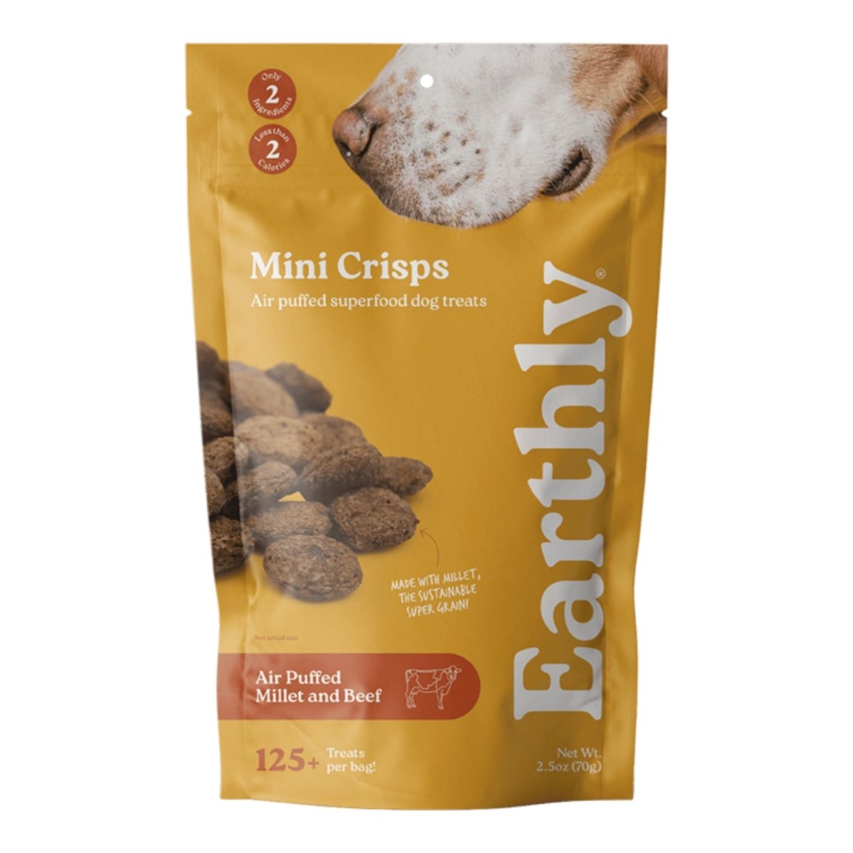 Earthly Dog Mini Crisps Millet & Beef Dog Treats 2.5 oz - Pets Perfect