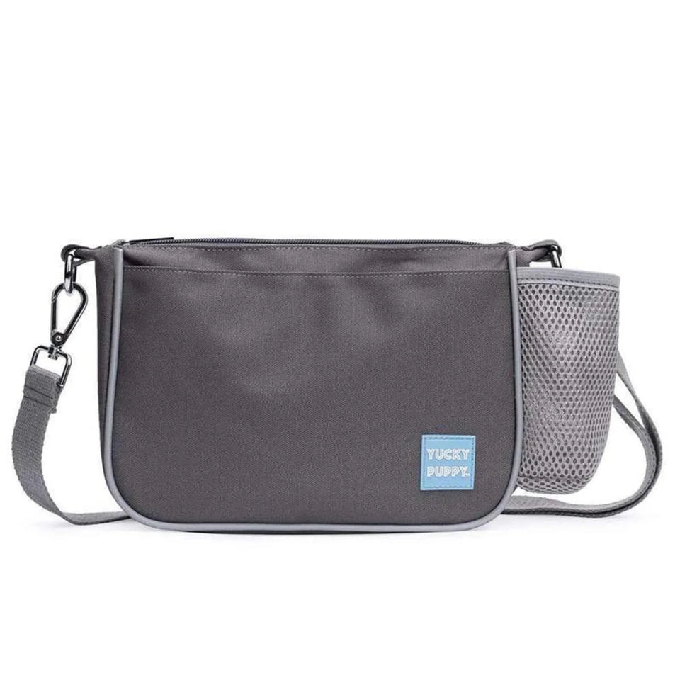 Black + Gray Yucky Puppy crossbody dog walking bag - Pets Perfect