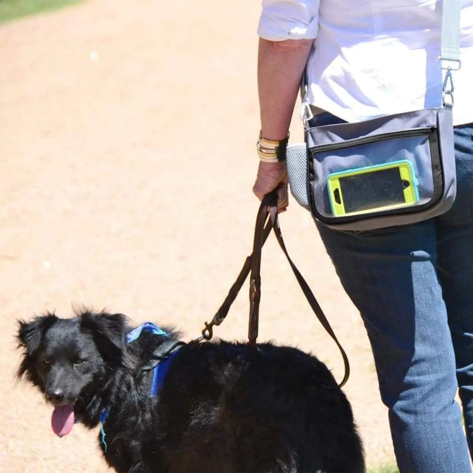 Black + Gray Yucky Puppy crossbody dog walking bag - Pets Perfect