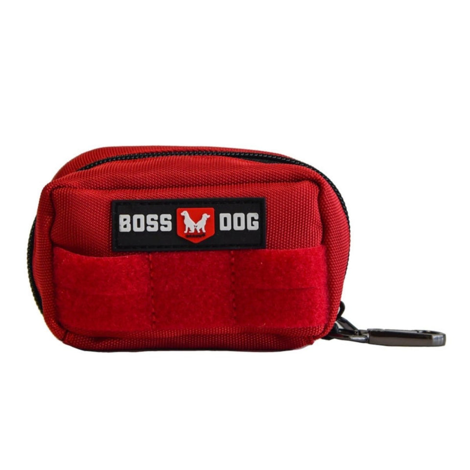 Boss Dog Tactical Molle Dog Harness Bag Red Small