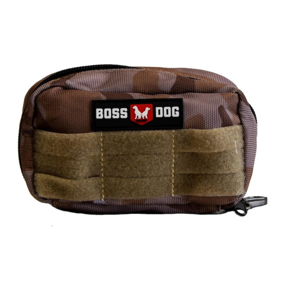 Boss Dog Tactical Molle Dog Harness Bag Tan Camo Large
