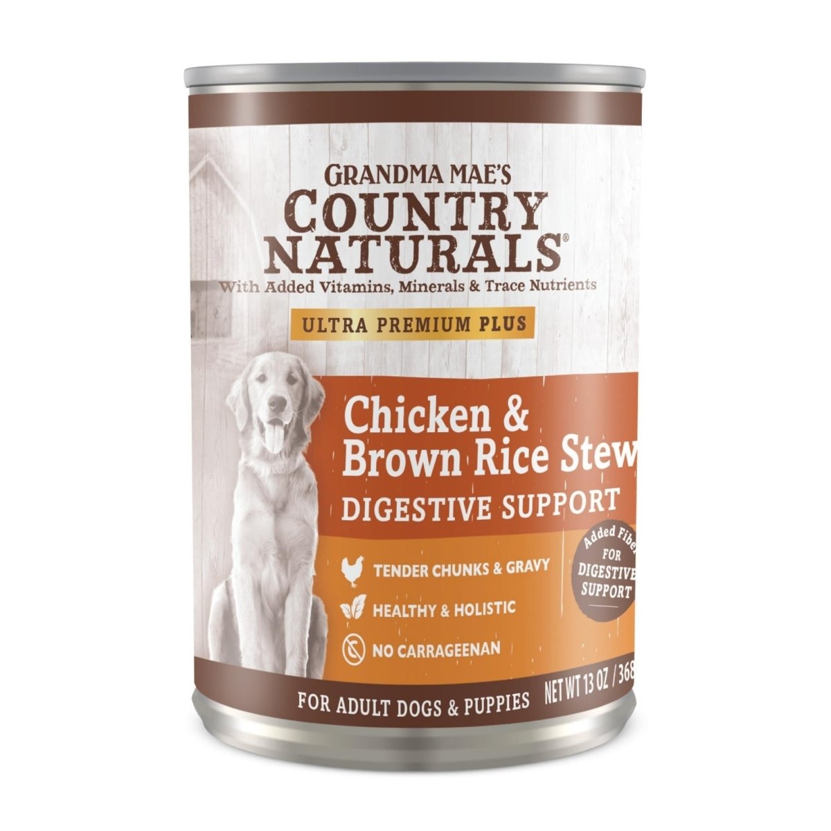 Grandma Mae's Country Naturals Digestive Support Wet Dog Food Chicken & Brown Rice Stew 13oz - Pets Perfect