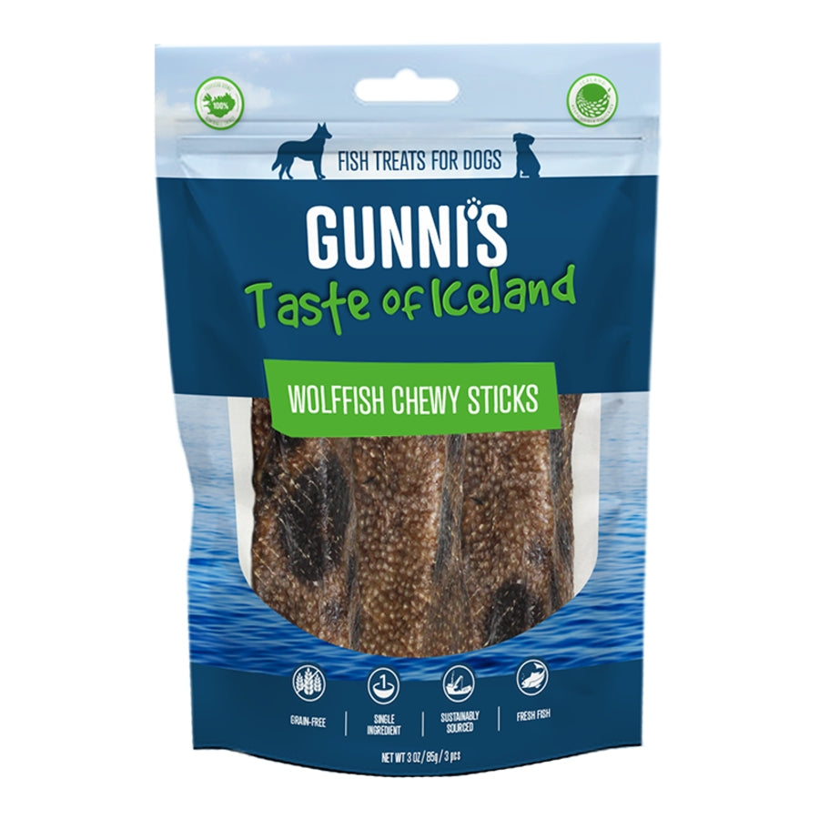 Gunnis Dog Chewy Sticks Wolf Fish 3 ct