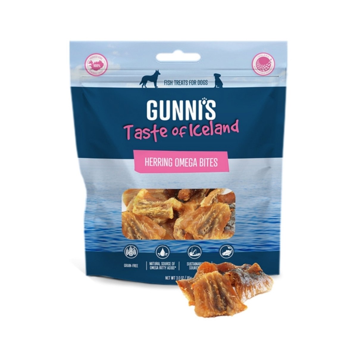 Gunnis Dog Meat Bites Herring 3oz. - Pets Perfect